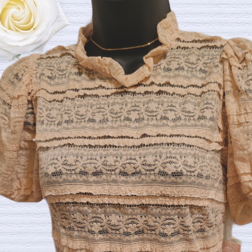 Beige Lace Bodysuit